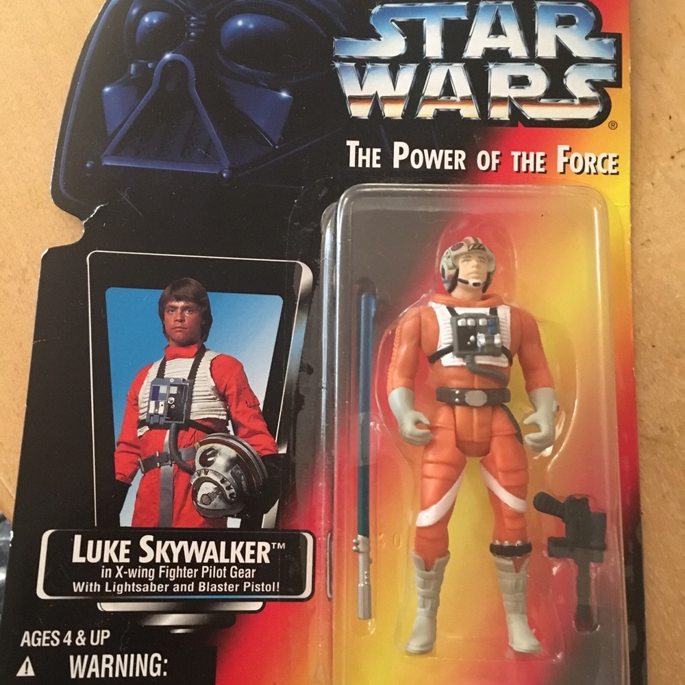 Star Wars 1995 Kenner Power of the Force Luke Skywalker in X-wing  Pilot Gear